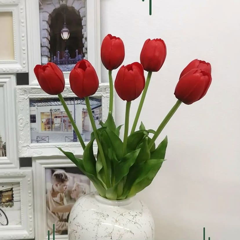 Искусственные цветы в Омске | Цветы искусственные «Тюльпаны», красные, букет
