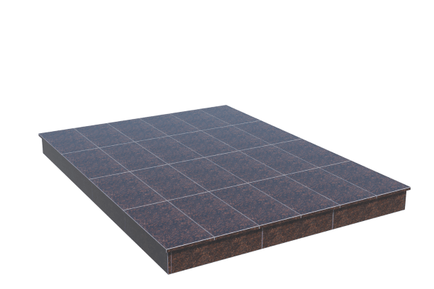 Площадки на могилу в Омске | Площадка с вертикальной (15 см) облицовкой Дымовским гранитом