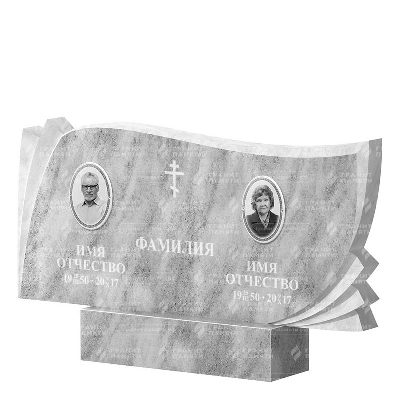 Памятники из мрамора в Омске | Двойной мраморный памятник ФМ-265