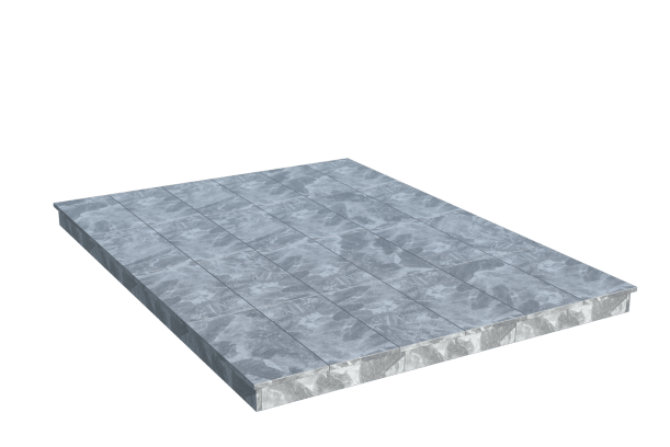 Площадки на могилу в Омске | Площадка с вертикальной (10 см) мраморной облицовкой