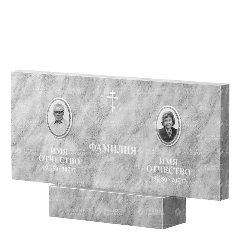 Памятники из мрамора в Омске | Двойной мраморный памятник, прямой