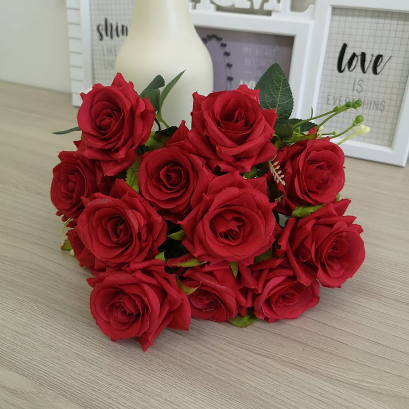Искусственные цветы в Омске | Цветы искусственные «Розы острые», красные, букет