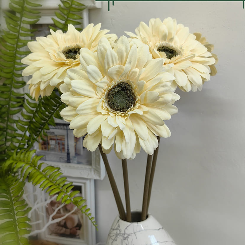 Искусственные цветы в Омске | Цветок искусственный «Гербера», молочно-персиковая, одиночный