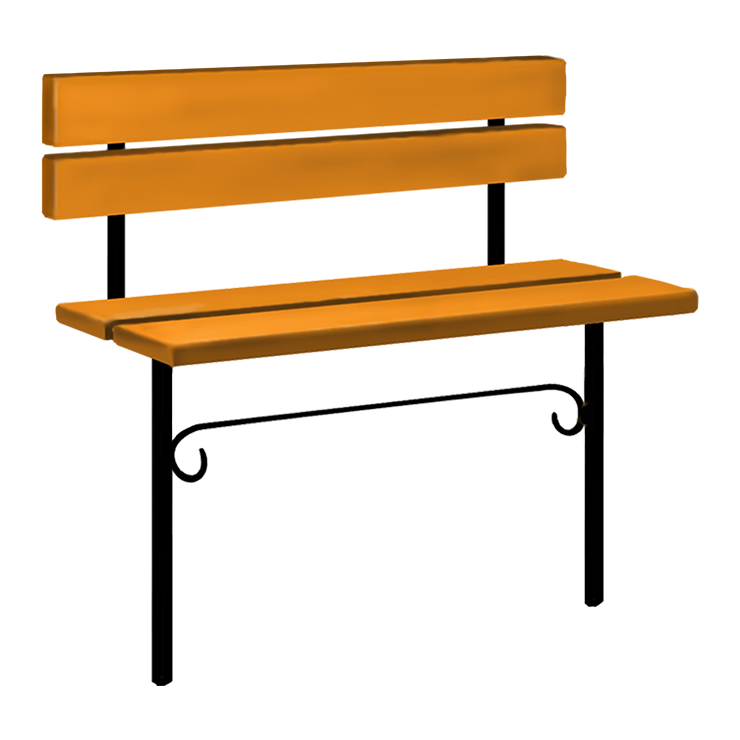 Металлические оградки, столы, скамейки в Омске | Скамейка №4 со спинкой