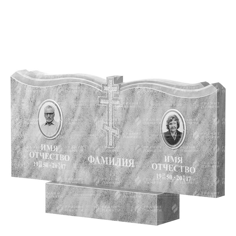 Памятники из мрамора в Омске | Двойной мраморный памятник ФМ-262