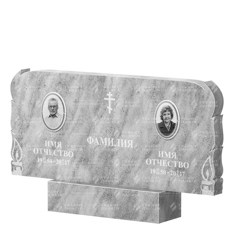 Памятники из мрамора в Омске | Двойной мраморный памятник ФМ-133