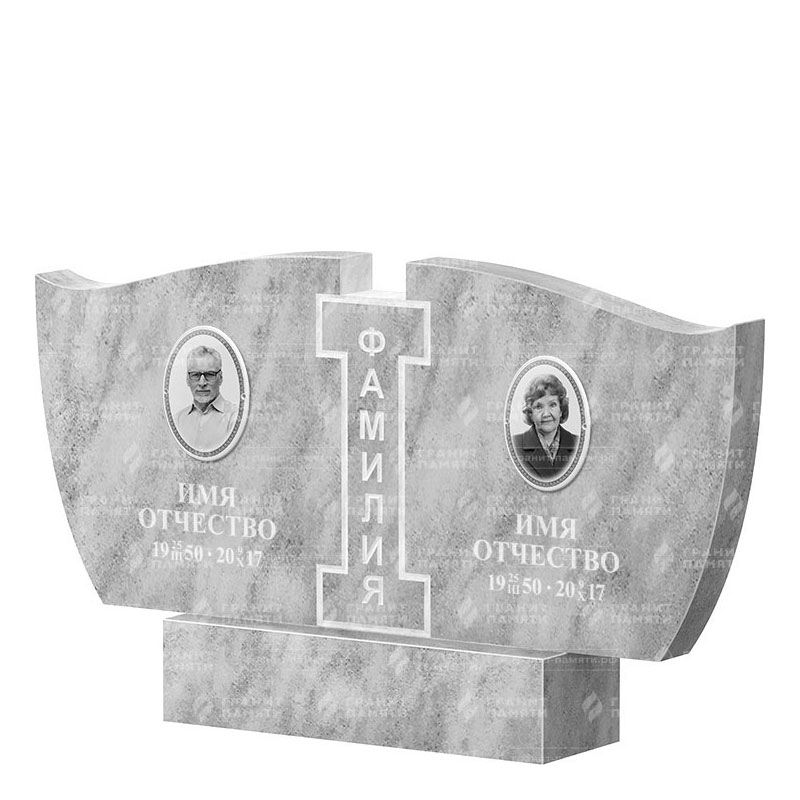 Памятники из мрамора в Омске | Двойной мраморный памятник ФМ-138
