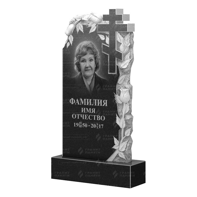 Памятники из гранита с цветами в Омске | Гранитный памятник ФГ-088