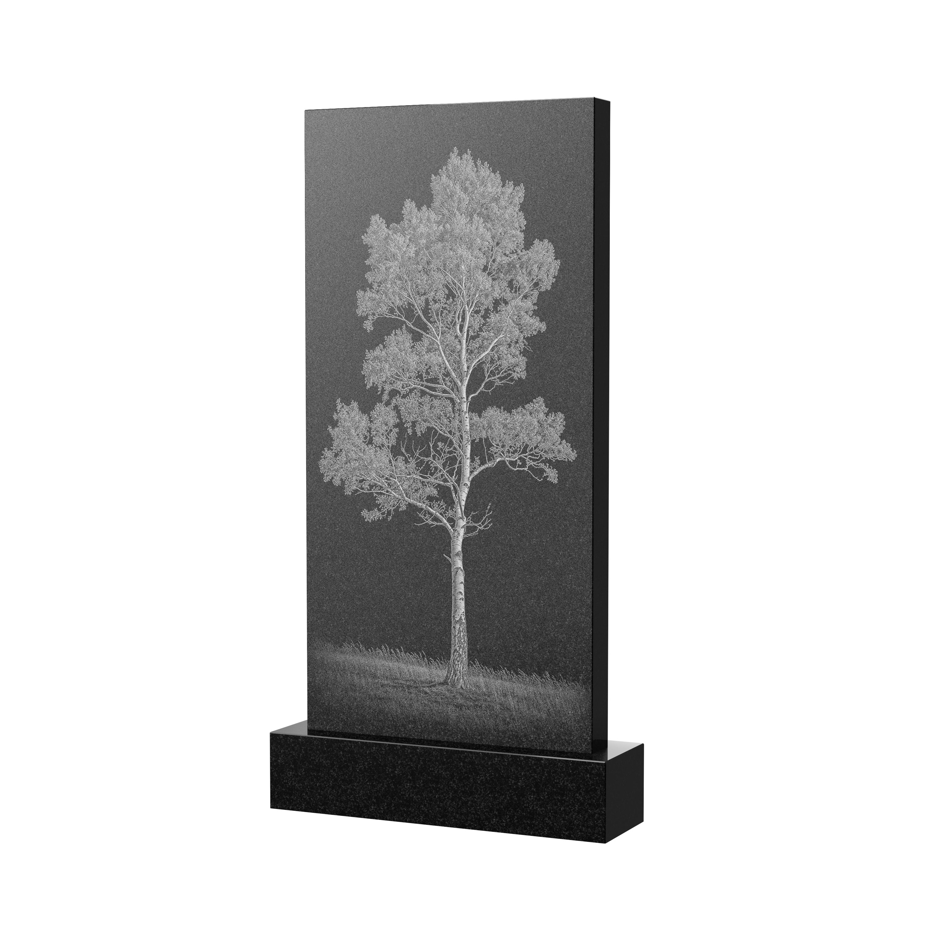 Оборотная сторона | Оформление оборотной стороны стелы с деревом, рисунок ОБ-053