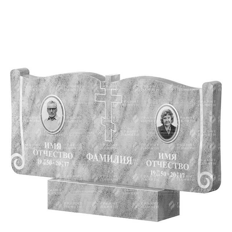 Памятники из мрамора в Омске | Двойной мраморный памятник ФМ-263