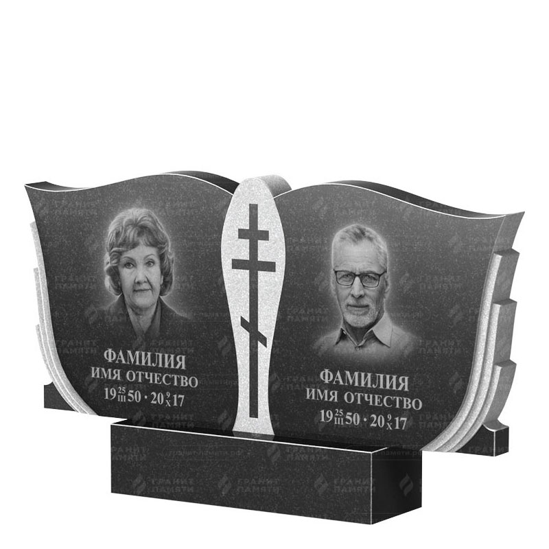Памятники из гранита двойные в Омске | Двойной гранитный памятник ФГ-136