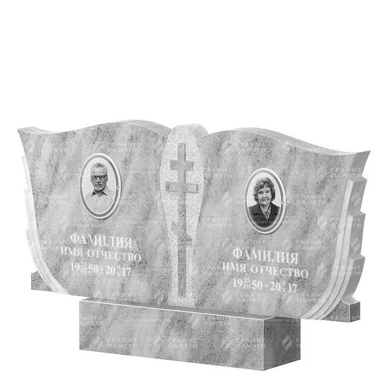 Памятники из мрамора в Омске | Двойной мраморный памятник ФМ-136