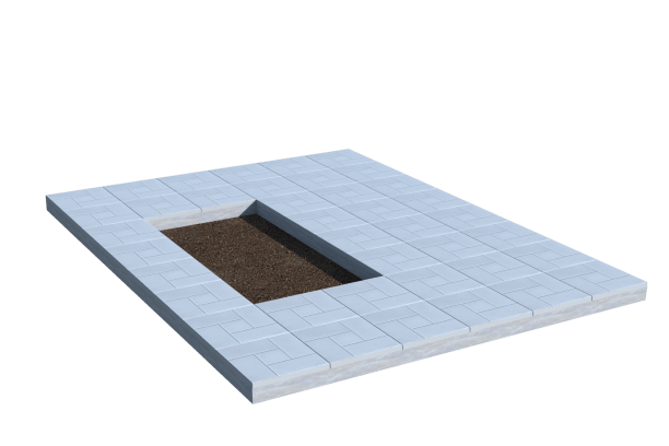 Площадки на могилу в Омске | Площадка с тротуарной плиткой (под цветник)