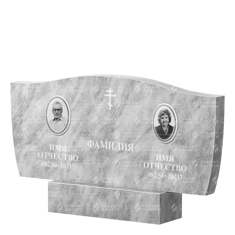Памятники из мрамора в Омске | Двойной мраморный памятник ФМ-258