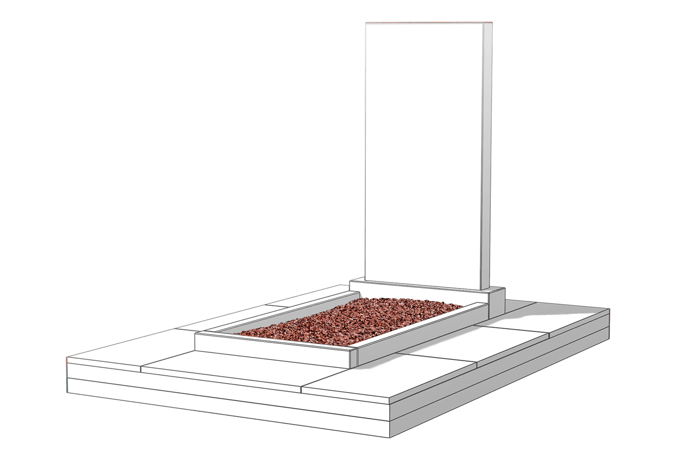 Засыпка цветника камушками в Омске