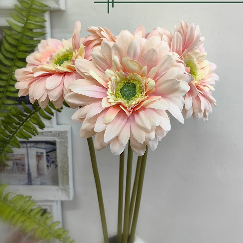 Искусственные цветы в Омске | Цветок искусственный «Гербера», молочно-розовая, одиночный