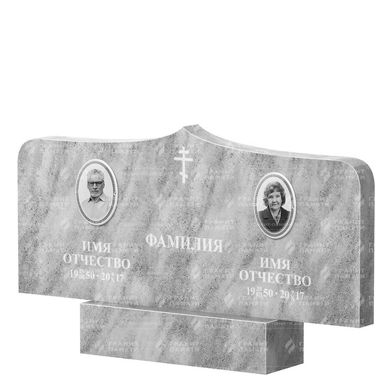Памятники из мрамора в Омске | Двойной мраморный памятник ФМ-260