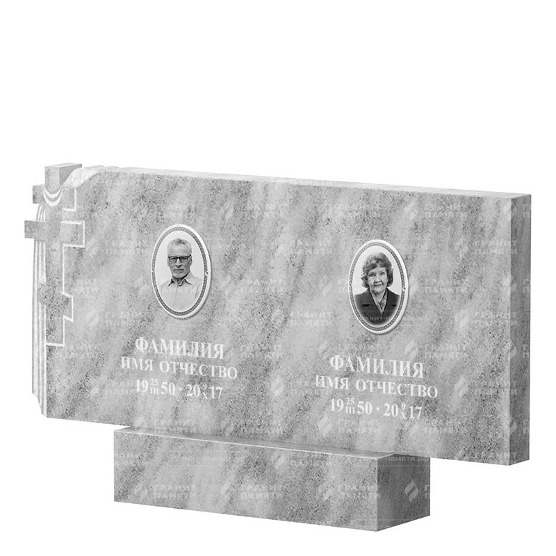 Памятники из мрамора в Омске | Двойной мраморный памятник ФМ-139