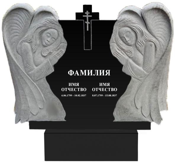 Памятники с ангелом на могилу в Омске | Гранитный памятник Ангел №1