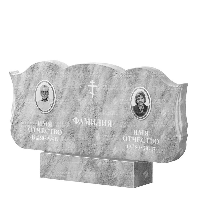 Памятники из мрамора в Омске | Двойной мраморный памятник ФМ-261