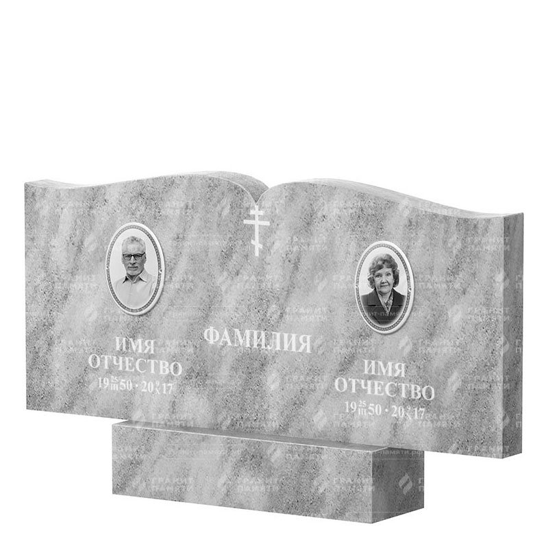 Памятники из мрамора в Омске | Двойной мраморный памятник ФМ-259