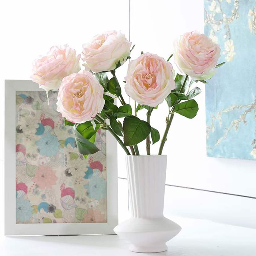 Искусственные цветы в Омске | Цветок искусственный «Роза пионовидная», молочно-розовая, одиночный