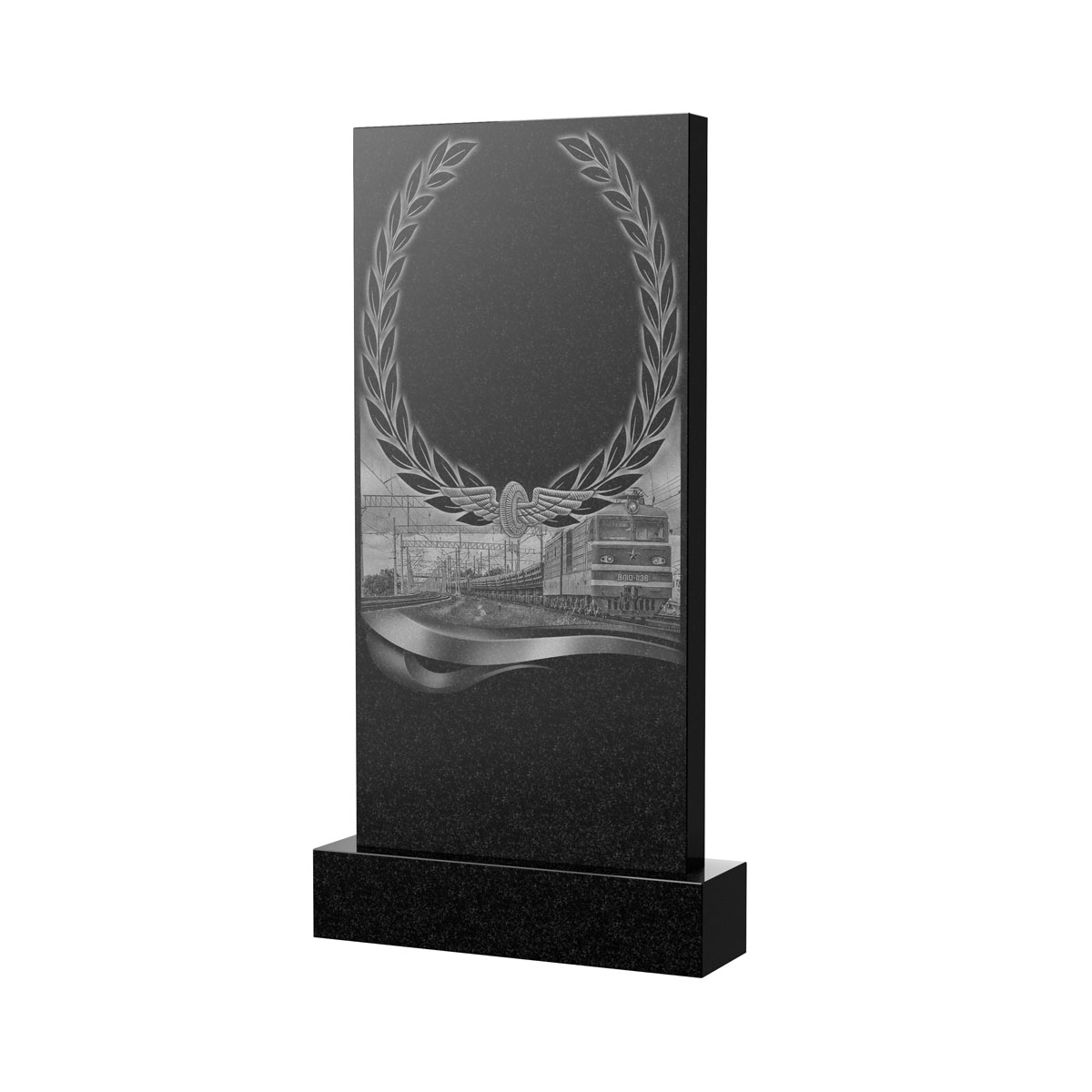 Художественное оформление памятника в Омске | Художественное оформление на гранитную стелу, рисунок ВХО-054