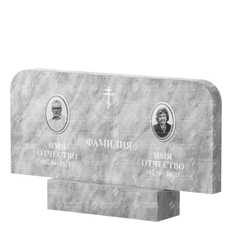 Памятники из мрамора в Омске | Двойной мраморный памятник ФМ-254