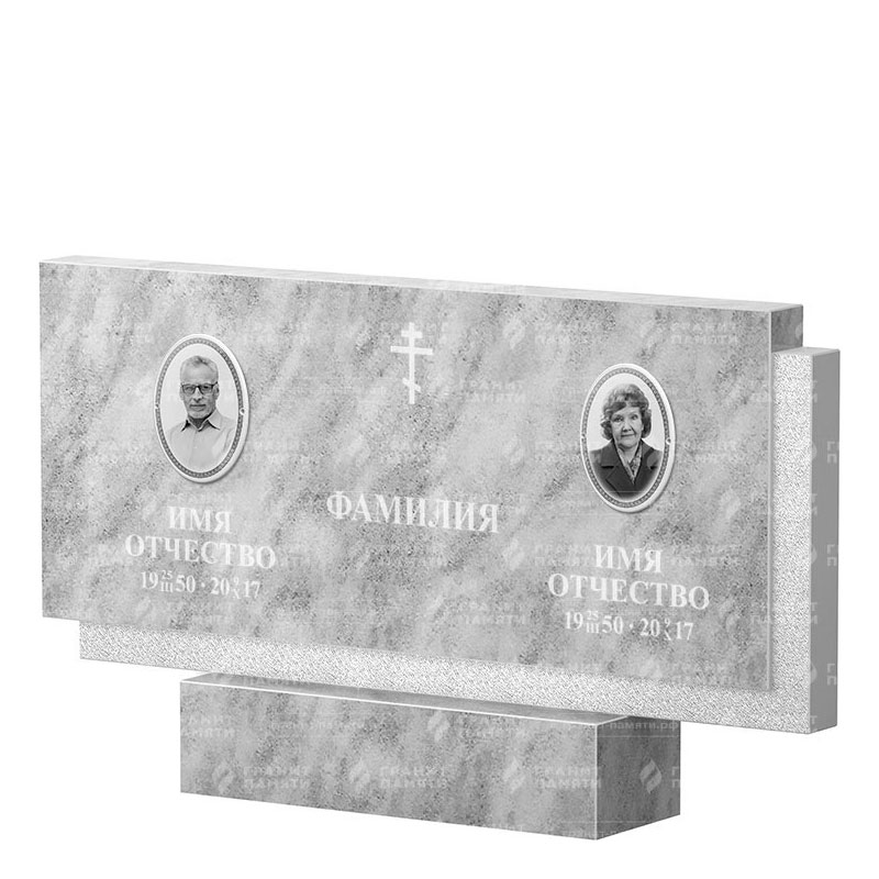 Памятники из мрамора в Омске | Двойной мраморный памятник ФМ-132