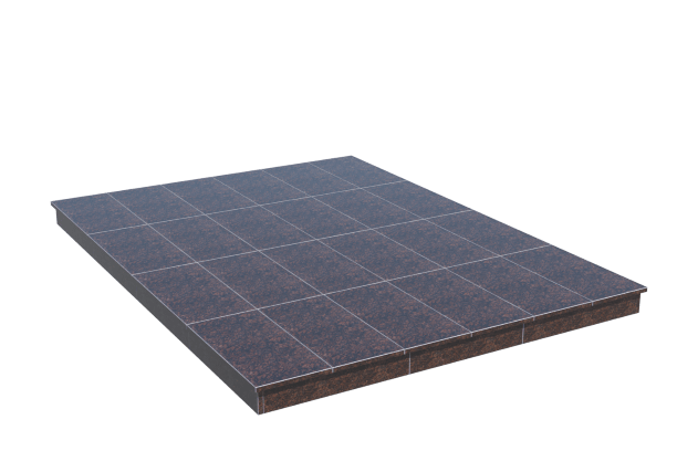 Площадки на могилу в Омске | Площадка с вертикальной (10 см) облицовкой Дымовским гранитом